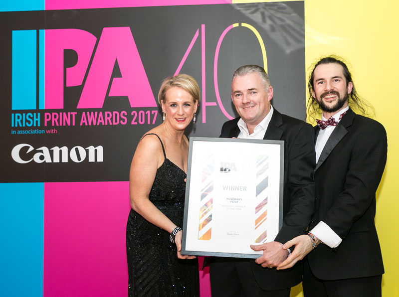 Brian Fay, General Manager of McGowans, collecting the award